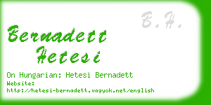 bernadett hetesi business card